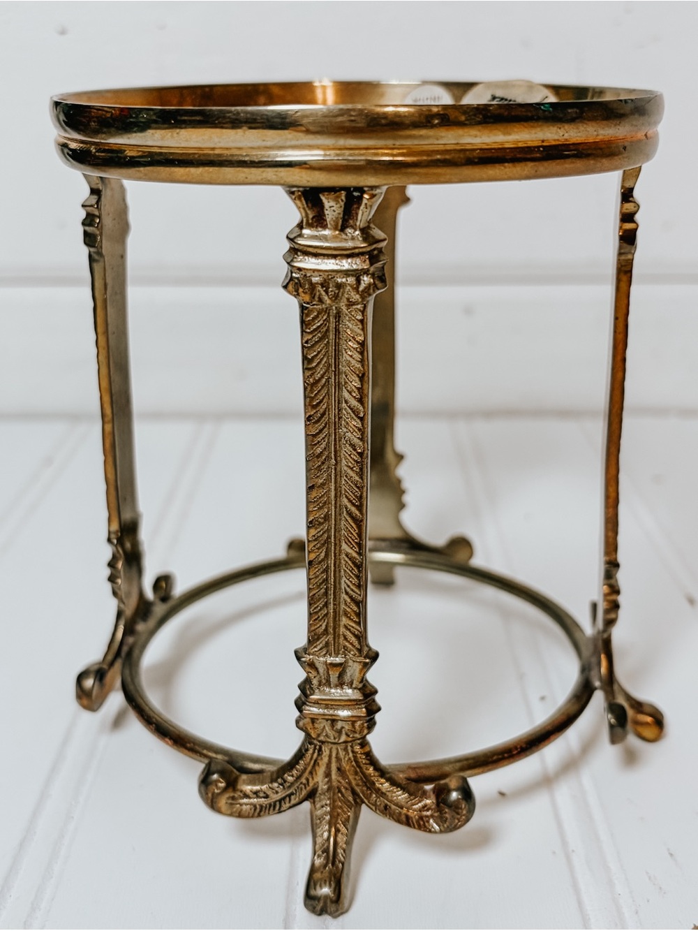 Vintage Brass Ornate Orb Sphere Stand | Andrea by Sadek
